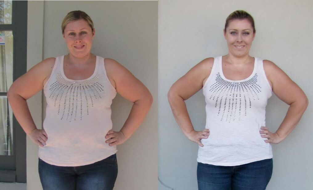 antes e despois de perder peso cunha dieta de 6 flores