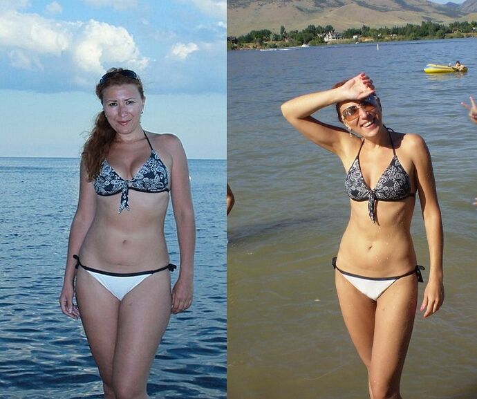 Fotos antes e despois da dieta de trigo sarraceno
